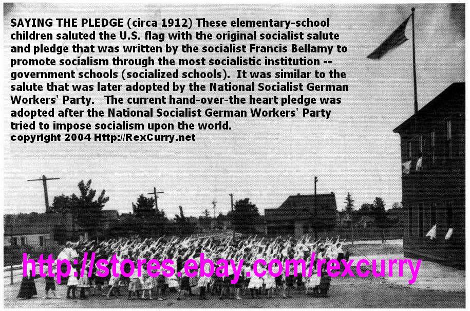 Adolf Hitler's Nazi salute came from the original socialist salute to U.S. flag. swastikas.