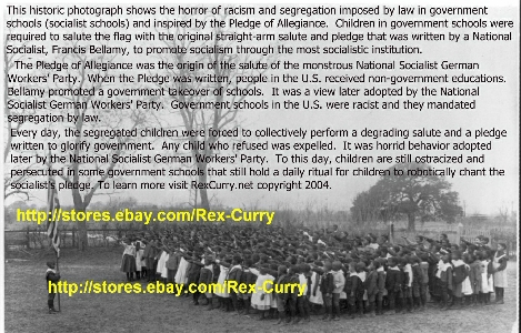 T.J.Sheehan.com gallery of Hitler Bush allusions lauds Rex Curry for the original pledge of allegiance