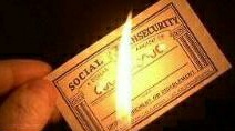 Social Security System Number burning socialist slave card